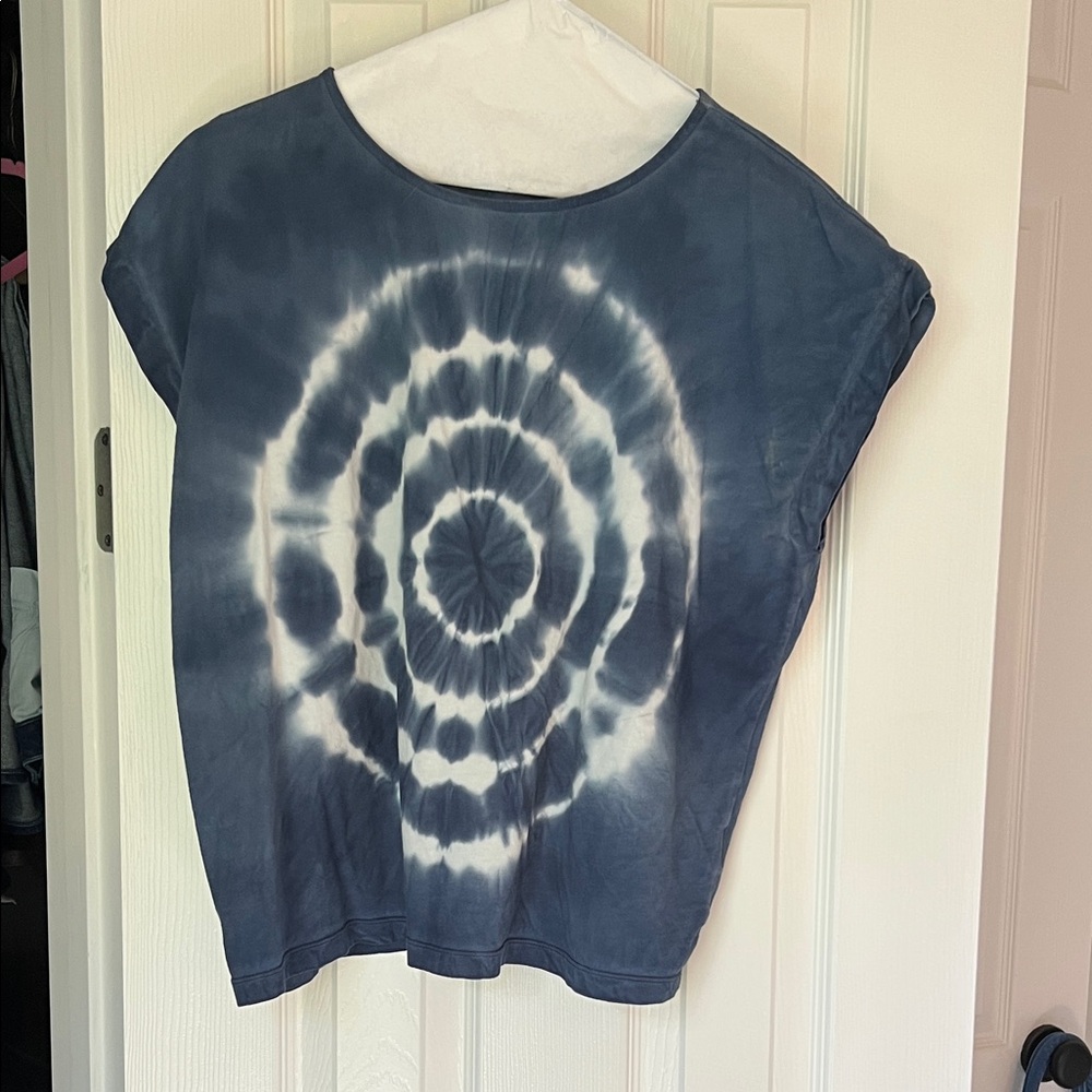 Madewell Blue Tie-Dye Short Sleeve Top